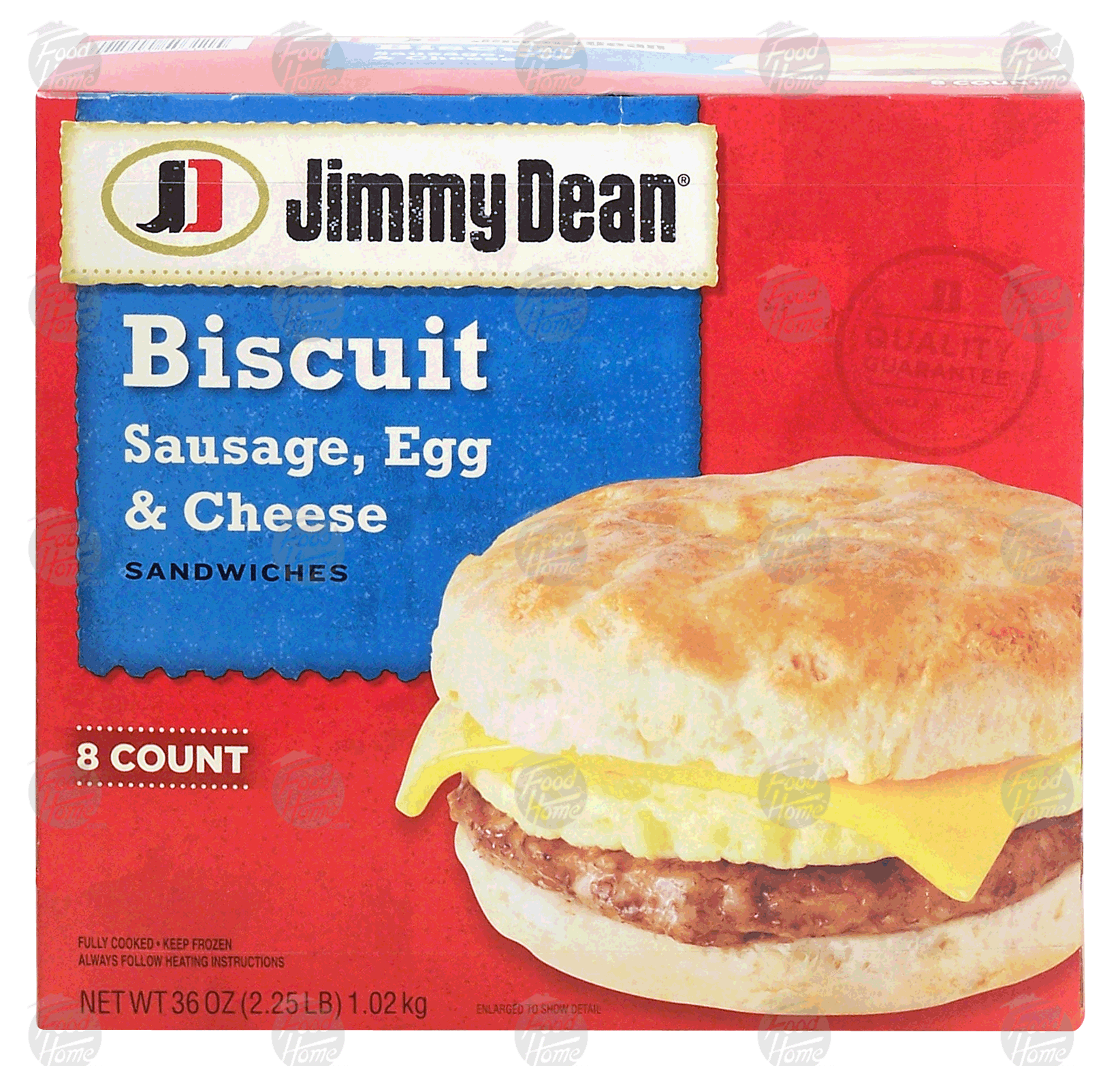 Jimmy Dean  biscuit, sausage, egg & cheese sandwiches, 8 count, fully cooked Full-Size Picture